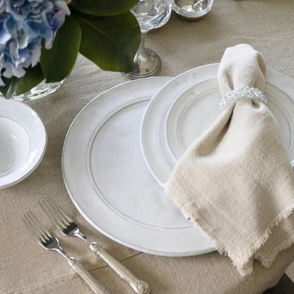 Firenze Charger white Italian stoneware dinner charger plate for elegant tables platestack