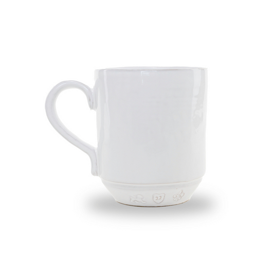 Firenze Large Mug white Italian stoneware handcrafted mug for coffee tea silo