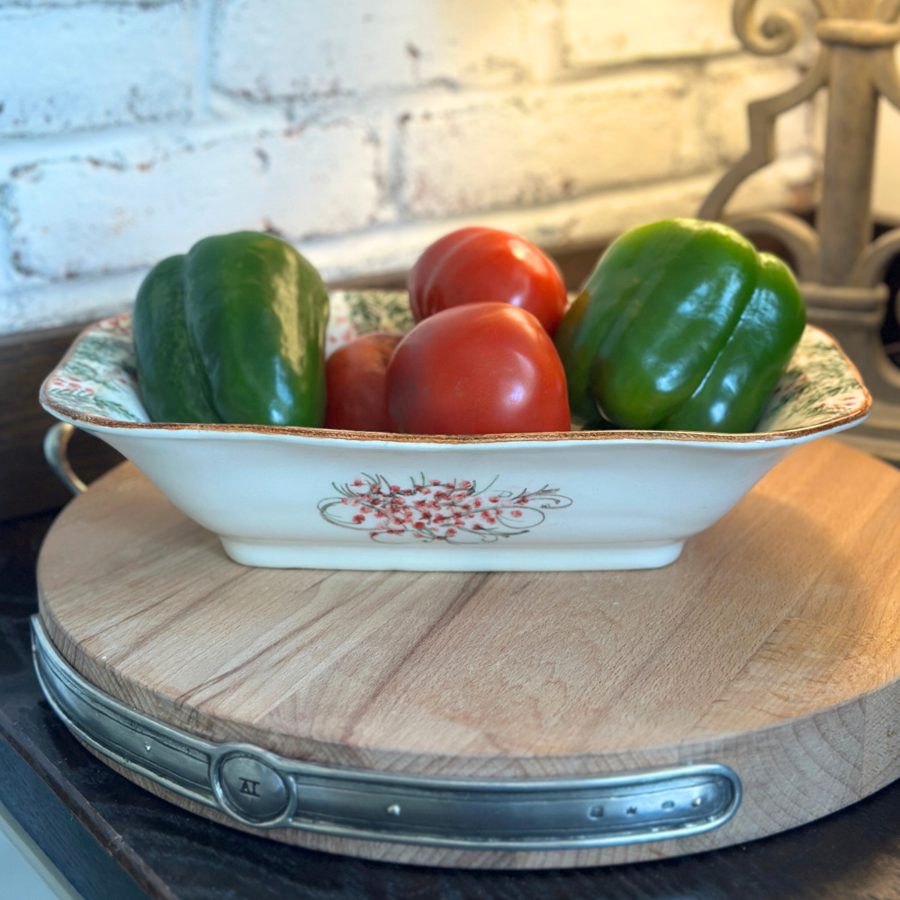 Arte Italica Natale Scalloped Rectangular Dish - Thumbnail 5