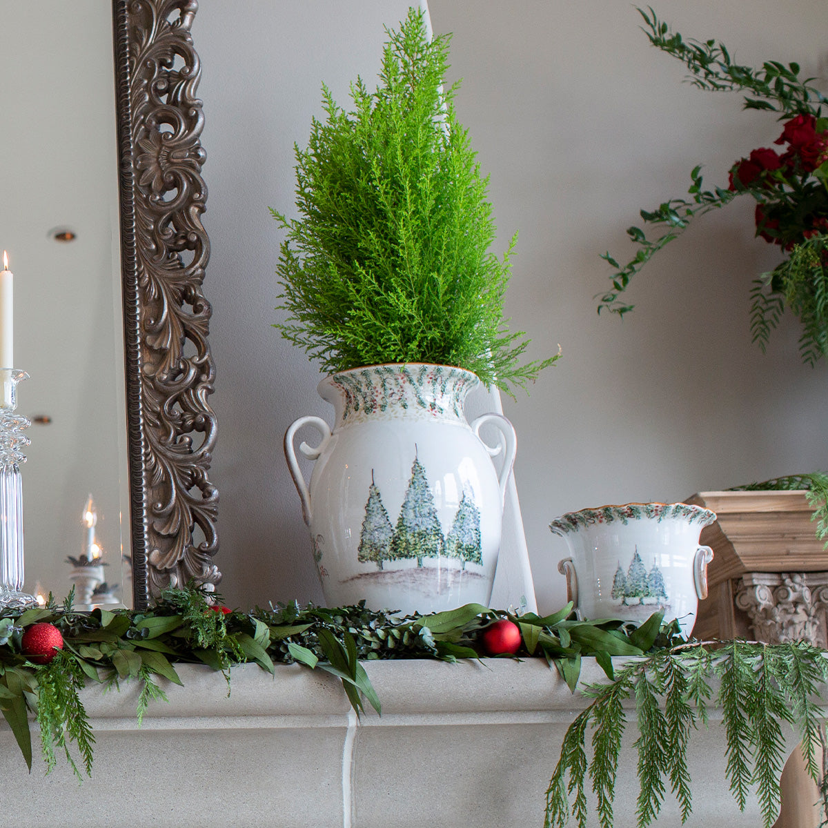 Natale Hand-Painted Italian Ceramic Christmas Urn | Arte Italica