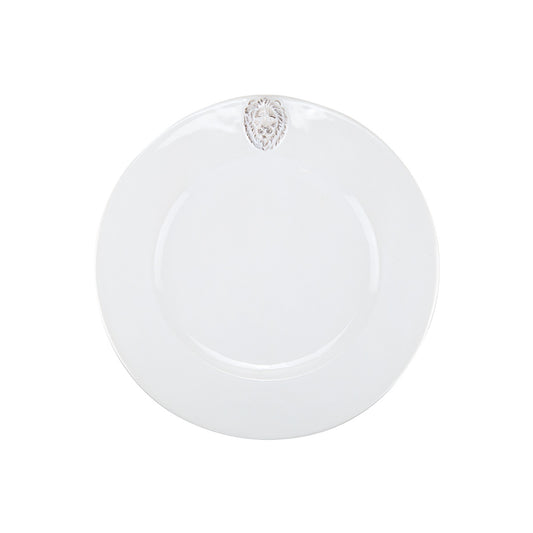 Arte Italica Renaissance Leone Salad Dessert Plate White Handmade Italian Ceramic Lion Motif Elegant Tableware