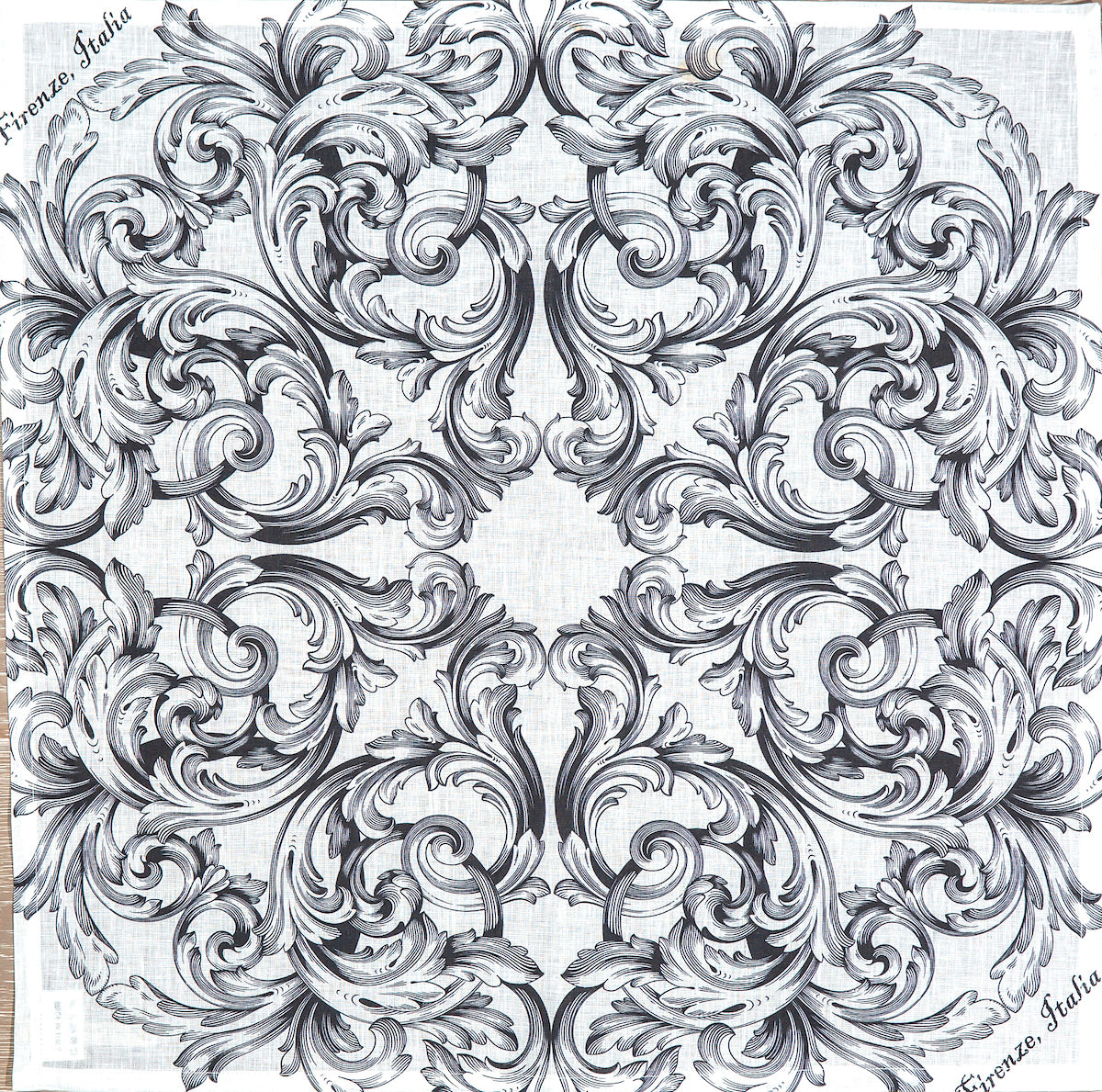 Firenze Large Napkin white Italian linen napkin for table setting full pattern view
