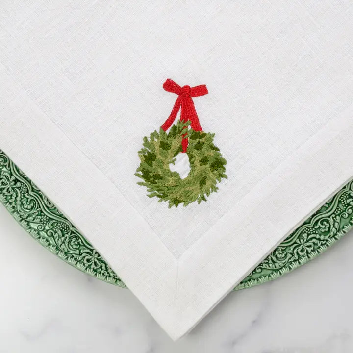Boxwood Wreath Large Napkin - New