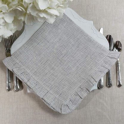 Crown Linen Designs Napkins Grey Pinstripe Large Napkin