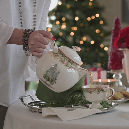 Arte Italica Natale Tea cup hand painted Italian ceramic holiday