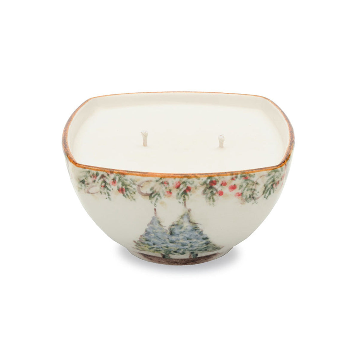 Natale Candle in Small Square Bowl