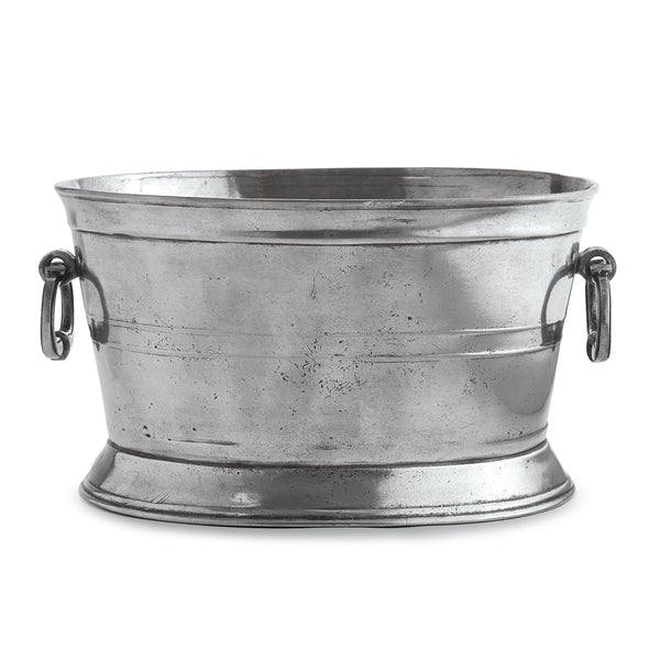 Silver Mini Ice Bucket - shown with ball handles, fits half size wine bottle