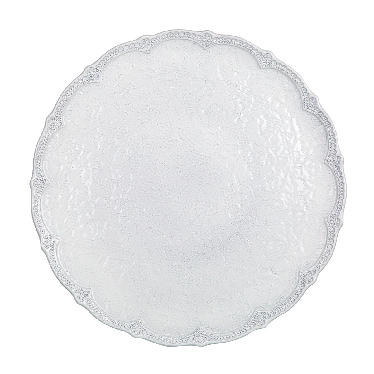 Merletto White Lace Scalloped Charger