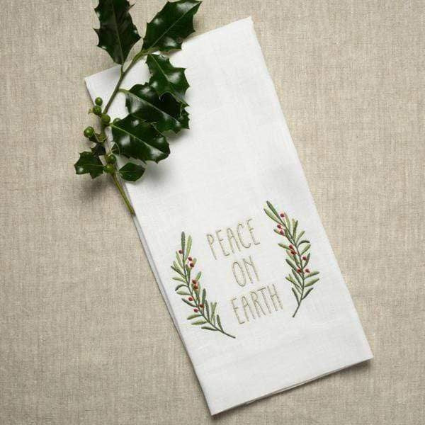Crown Linen Designs Towels Peace On Earth Linen Towel