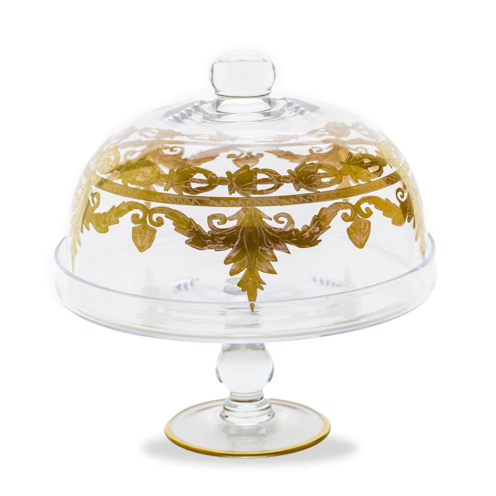 Vetro Gold Cake Stand with Dome